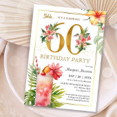 Invitation 60e anniversaire Tropical Floral Cocktail Party