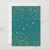 Invitation 60e anniversaire Turquoise Gold Confetti Moderne É (Dos)