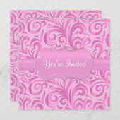 Invitation 60e anniversaire| Verr rose, argent et blanc (Devant / Derrière)