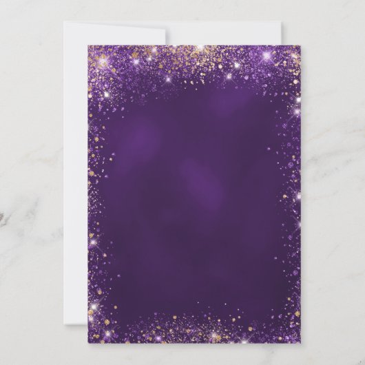 Invitation 60e anniversaire violet rose éclat or (Dos)