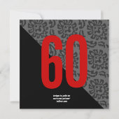 Invitation 60e Diagonal Surprise, noir et blanc (Dos)
