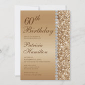 Invitation 60e élégant anniversaire or (Devant)