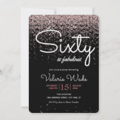 Invitation 60e est fabuleux fête d'anniversaire Parties scint (Devant)