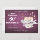 Invitation 60e fête d'anniversaire avec nom (Devant)