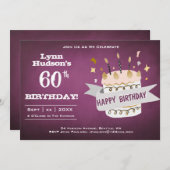 Invitation 60e fête d'anniversaire avec nom (Devant / Derrière)