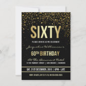 Invitation 60e fête d'anniversaire | Confetti en or chatoyant (Devant)