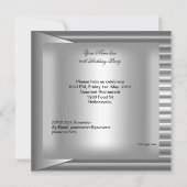 Invitation 60e fête d'anniversaire Elegant Mens Argent Mans (Dos)