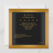 Invitation 60e fête d'anniversaire Elegant Mens Gold Black Ma (Dos)