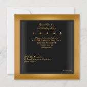 Invitation 60e fête d'anniversaire Elegant Mens Gold Black Ma (Dos)