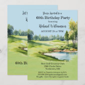 Invitation 60e fête d'anniversaire Fête de Golf pour hommes (Devant / Derrière)