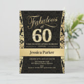 Invitation 60e fête d'anniversaire - Gold Black (Debout devant)