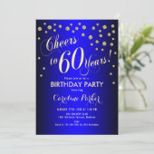 Invitation 60e fête d'anniversaire - Gold Royal Blue (Debout devant)