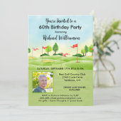Invitation 60e Fête d'anniversaire Homme Photo Golf (Debout devant)