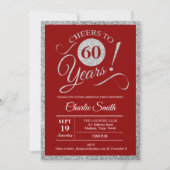Invitation 60e fête d'anniversaire - N'IMPORTE QUEL ÂGE Red S (Devant)