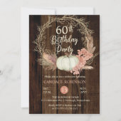 Invitation 60e fête d'anniversaire - Pampas Rustique Citrouil (Devant)