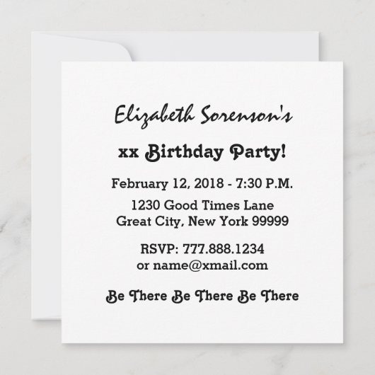 Invitation 60e FÊTE D'ANNIVERSAIRE POUR SON A06 Black and Gol (Dos)