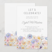 Invitation 60e fête d'anniversaire Printemps aquarelle Floral (Devant / Derrière)