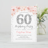 Invitation 60e fête d'anniversaire - Rose d'argent blanc (Debout devant)