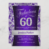 Invitation 60e fête d'anniversaire - Silver Purple (Devant / Derrière)