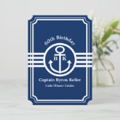 Invitation 60e fête d'anniversaire sur un bateau Nautical Cus (Debout devant)