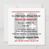 Invitation 60e fête d'anniversaire surprise Black Red White (Dos)