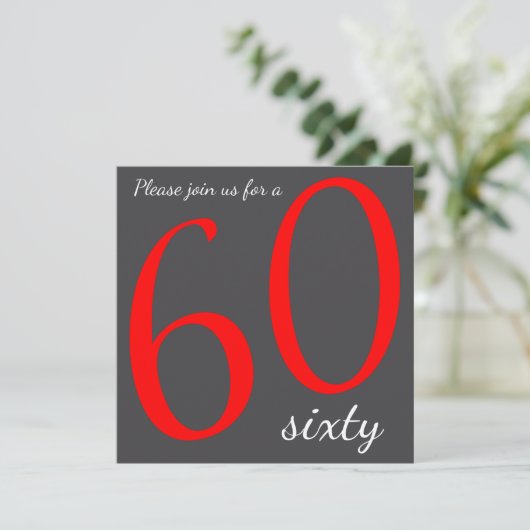 Invitation 60e fête d'anniversaire | Texte do-it-yourself (Debout devant)
