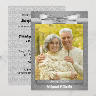 Invitation 60e fête de photo de noces de diamant