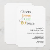 Invitation 60e Golf Anniversaire Salutations et bières minima (Devant / Derrière)