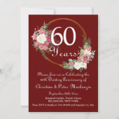 Invitation 60e Mariage Diamond Anniversaire Rose Gold Frame (Devant)