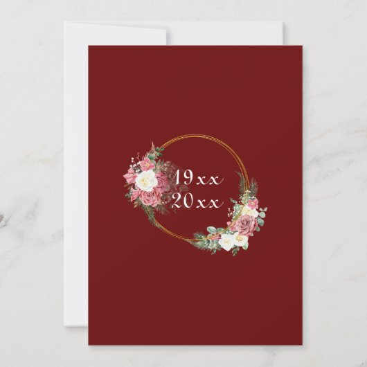 Invitation 60e Mariage Diamond Anniversaire Rose Gold Frame (Dos)