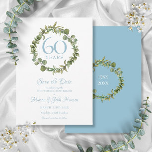 Invitation 60e Mariage : Sauvez la date Garland 