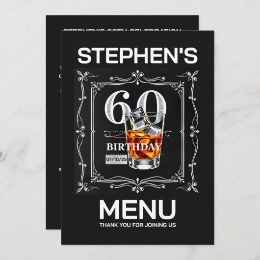 Invitation 60e menu (Devant / Derrière)