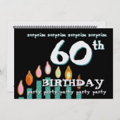 Invitation 60e Modèle d'invitation à la fête d'anniversaire S (Devant / Derrière)