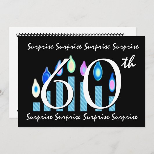 Invitation 60e Modèle d'invitation à la fête d'anniversaire S (Devant / Derrière)