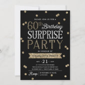 Invitation 60e Parties scintillant Confetti Surprise Party In (Devant)