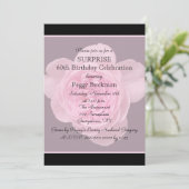 Invitation 60e Rose d'invitation à la fête d'anniversaire sur (Debout devant)