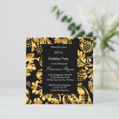 Invitation 60e Soirée d'anniversaire élégante Gold Black (Debout devant)