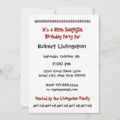 Invitation 60e SURPRISE Anniversaire de la fête Noir rouge bl (Dos)