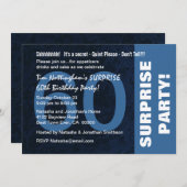 Invitation 60e SURPRISE Anniversaire moderne Midnight Blue W1 (Devant / Derrière)