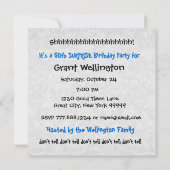 Invitation 60e SURPRISE Birthday Party Black White G694 (Dos)