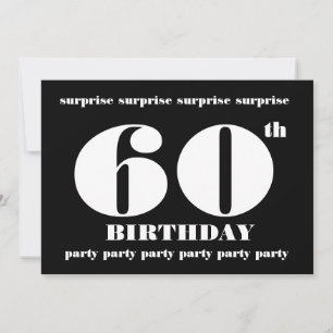 Invitation 60e SURPRISE Modèle d'invitation à la fête d'anniv