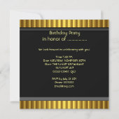 Invitation 60e vintage Jaune Gold Black 60 Anniversaire (Dos)
