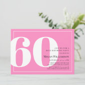 Invitation 60ème anniversaire de la version moderne rose et b (Debout devant)
