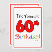 Invitation 60ème anniversaire de Nonno fête (Devant / Derrière)