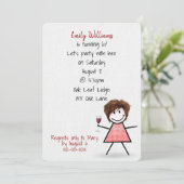 Invitation 60ème anniversaire Fille avec vin (Debout devant)