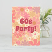 Invitation 60s Parti rétro Floral rose (Debout devant)