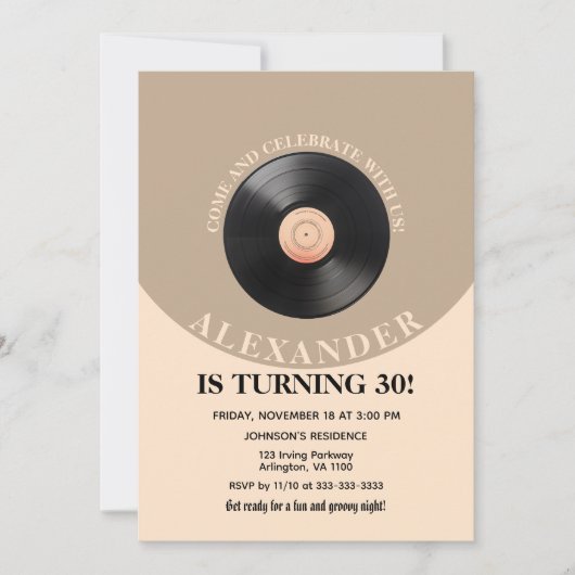 Invitation 60s Retro Super Adulte fête d'anniversaire n'impor (Devant)