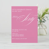 Invitation 60th Birthday Caligraphy Modern Elegant (Debout devant)