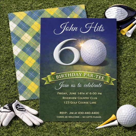 Invitation 60th Birthday Golf Theme 