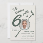 Invitation 60th Birthday Party Photo Modern Golf Putter Green (Devant)
